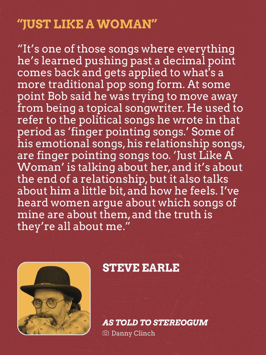 stereogum's tweet photo. Bob Dylan's 'Blonde On Blonde' was released 60 years ago today. A few years back, Stereogum asked dozens of musicians to choose their favorite Dylan song, and naturally, several picks came from this landmark double album.

What’s your favorite track from ‘Blonde On Blonde’? https://t.co/DErSNPQbQH