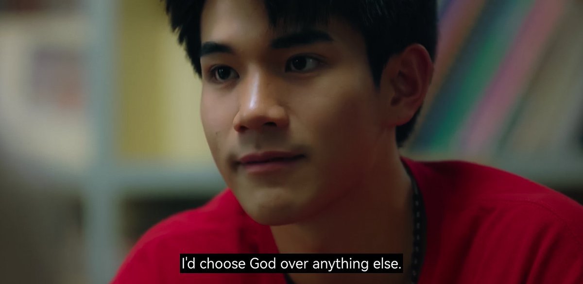 elijo5898's tweet photo. #TicketToHeavenEP4

The most heartbreaking thing when Barth heard Tanrak's conversation with Master was that he watched all three people that he had loved in his life have always put God first even if it meant hurting him.. Its like a reality check for him yet once again. I understand where Tanrak is coming from, loving God is all he has known his whole life, but when Barth heard Tanrak's words, he most probably felt like because of God he is once again being left behind and hurt... It kinda makes sense why its so hard for Barth to turn back to God because in his mind whenever people around him choose God, he ends up getting hurt💔