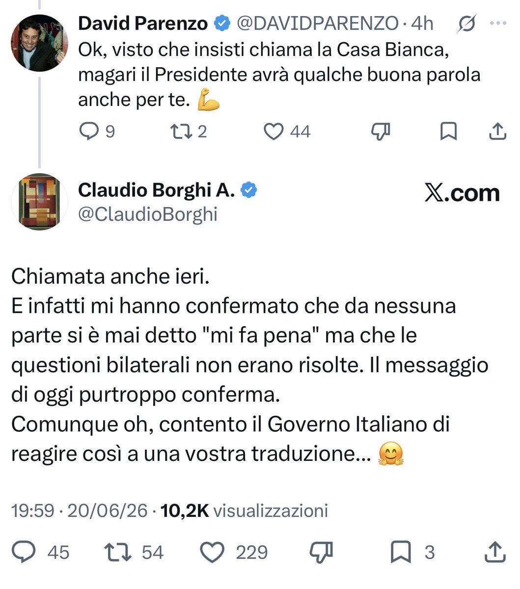 nonleggerlo's tweet photo. “Hello?! This is Claudio”

Vi sono vicino, Usa. Non solo il trauma per l'annullamento del viaggio diplomatico di Tajani: in questo momento c'è un operatore di call center dei suburbs di Arlington alle prese con le ripetute telefonate di un cittadino italiano, un certo Borghi https://t.co/7Mfs8Jg1Rw