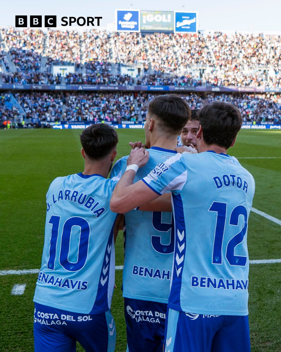 BBCMOTD's tweet photo. Malaga are back in the Spanish top division after eight years out! 🔙🇪🇸

They beat Almeria over two legs to clinch their return 💪 https://t.co/toTqXxphuh