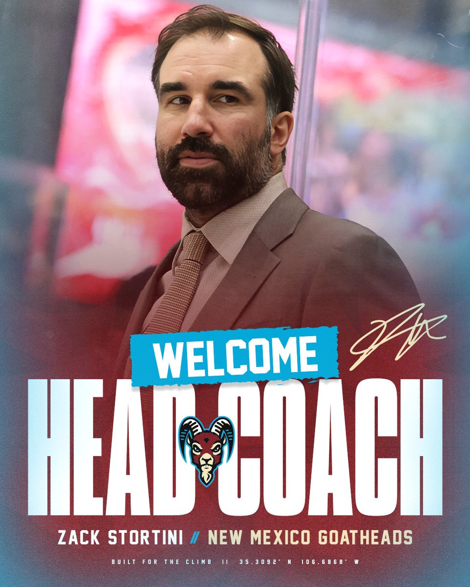 NMGoatheads's tweet photo. 𝐍𝐄𝐖𝐒: Zack Stortini announced as the first Head Coach in New Mexico Goatheads' history!

A veteran of more than 250 NHL games and 600 AHL games, Stortini brings coaching experience from the Tucson Roadrunners (AHL) and Sudbury Wolves (OHL) to the Land of Enchantment.

Welcome to the high desert, Zack!

➡️ https://t.co/0yc4jonfxg