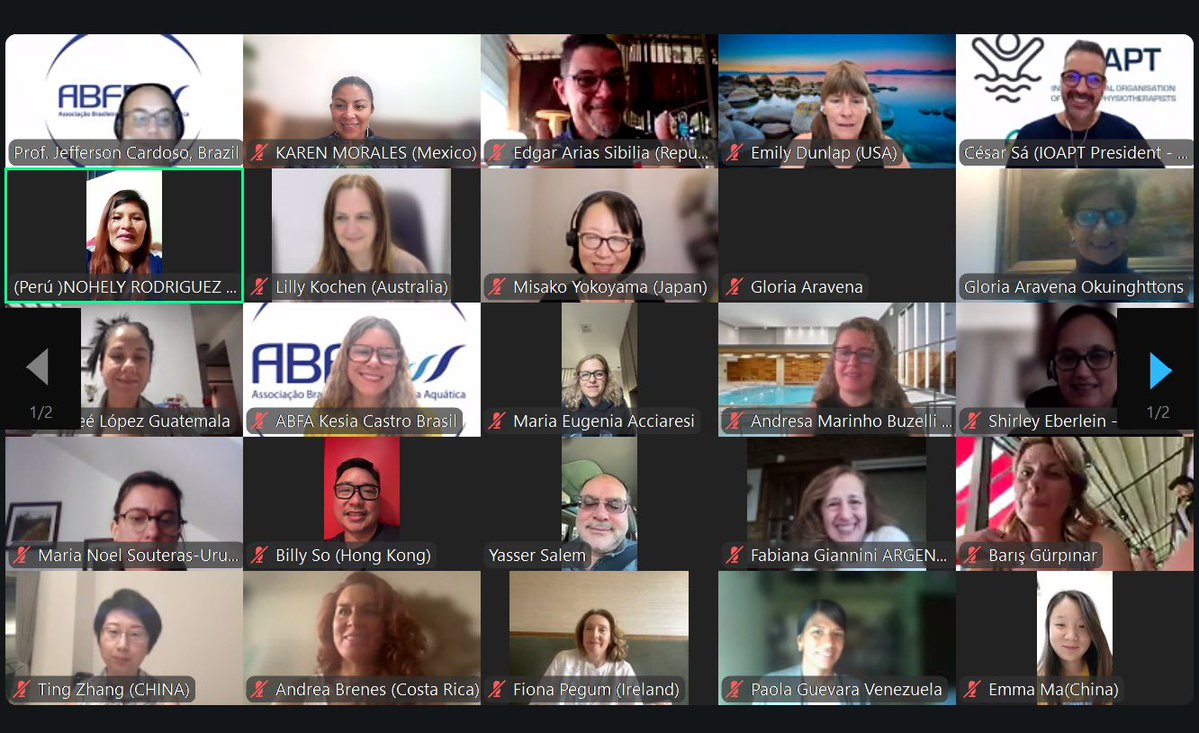 IOAPT_AquaticPT's tweet photo. A IOAPT Members Meeting took place today, 20 of June 2026.👏👌🎯
It was an amazing meeting of this aquatic Specialty Group attended by the IOAPT member countries, represented by physiotherapists with the same passion for this area! 💧🙏🩵🌍

#aquaticphysiotherapy #ioapt https://t.co/5xwM4c20SN