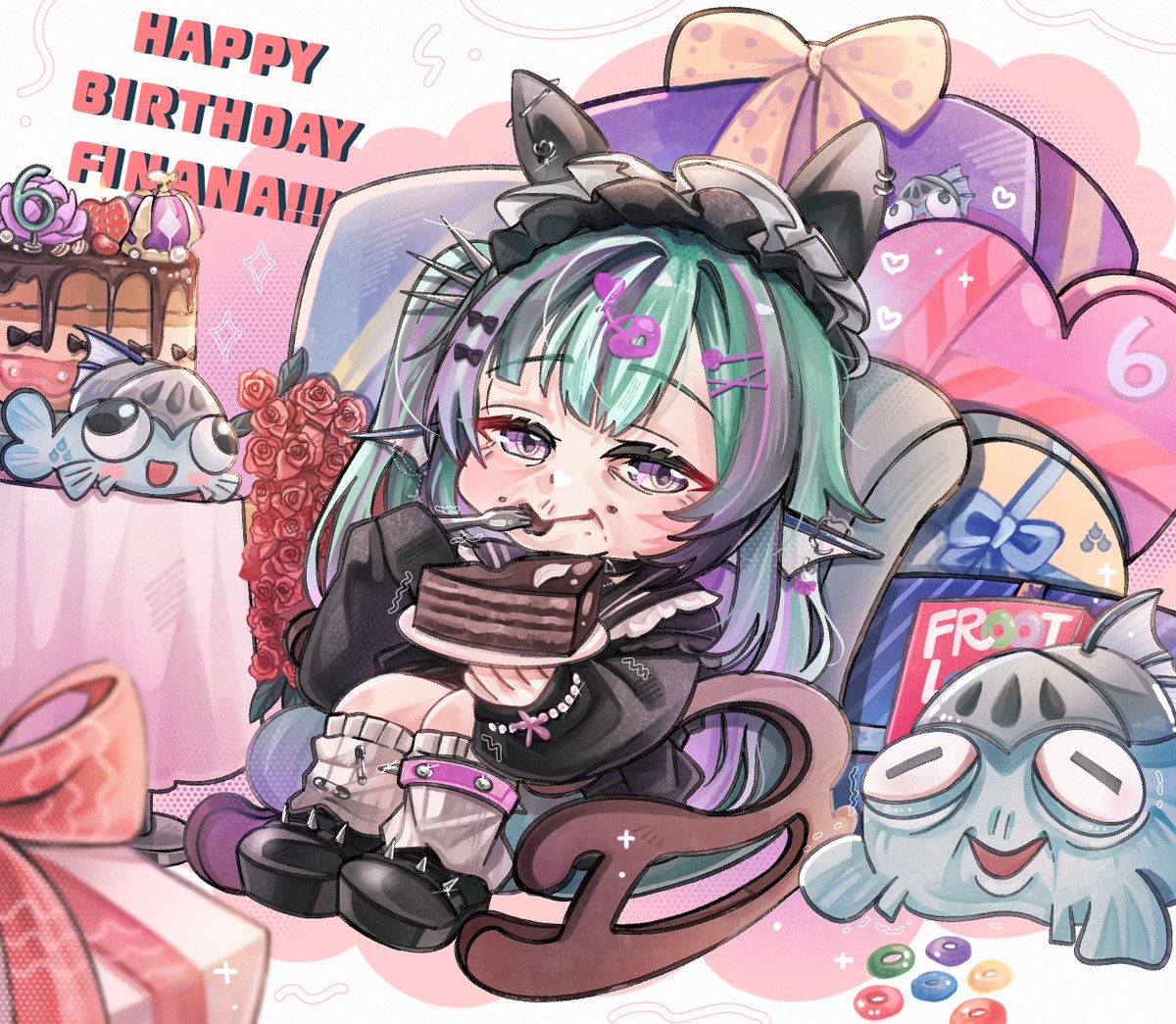 IronMonkey099's tweet photo. #Fee6hDay #Finanart 
HAPPY BIRTHDAY, FINANA!!!!!!
6 whole frootloops 🥰We are so old lol
Hope you have the bestest bday ever \o/ Always love for our ancient granny!!
🎨: @yoyoray20001996 (ty rayray!!!) https://t.co/XtilNFEwgJ