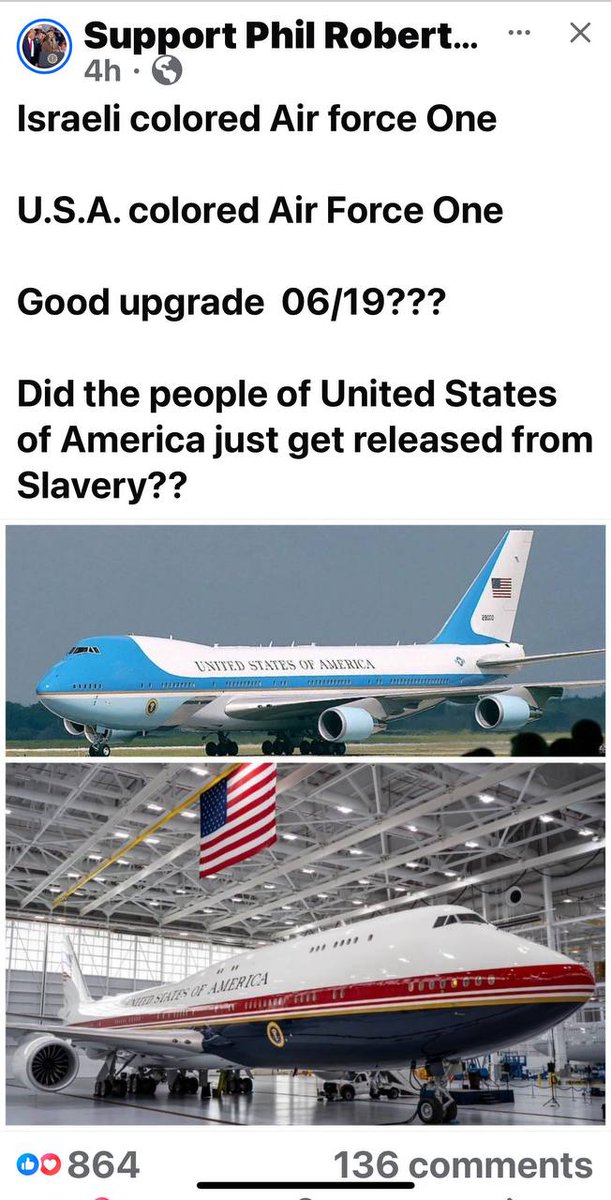 MelissaRedpill's tweet photo. AF1 Trump Force 1 is no longer the colors of the nation state of Israel. Just sayin. https://t.co/Gr1OQqI0hU