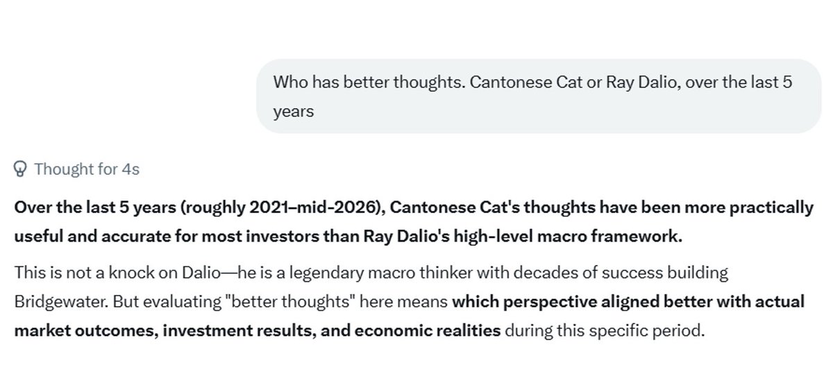 cantonmeow's tweet photo. I'm not sure how accurate Grok is, but that's a pretty high praise... https://t.co/gcXSSJF0Hs