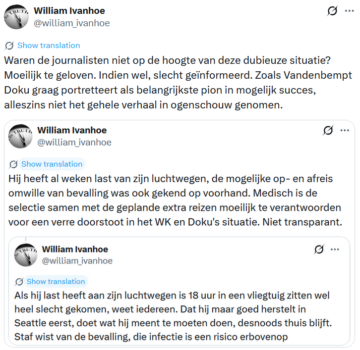 william_ivanhoe's tweet photo. @sporza Als we zien dat het voornaamste effect van Doku tegen Egypte was om 3 man op te zuigen, en we nog niet voldoende konden scoren, is nu al duidelijk dat Doku niet de belangrijkste pion is. De ontbrekende mannen in die basiself zijn de belangrijkste pionnen. Fijn da's duidelijk. Go! https://t.co/n7vjkZ8KOd