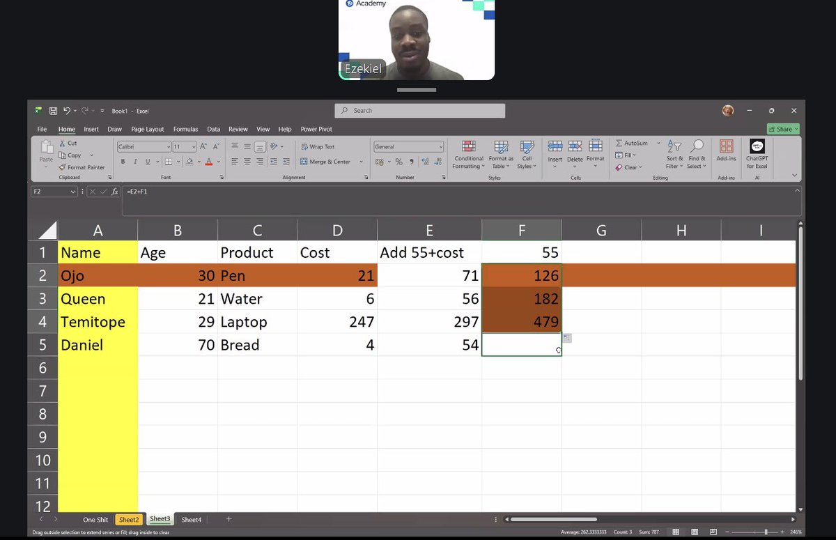 hez_ace's tweet photo. Day 3 of 30.

Excel and I met properly today.
Covered worksheets, Ribbon tabs, cells, rows, columns, and relative, absolute, and mixed references today.
Big lesson: one small cell reference can change the entire result.
#30DaysOfTech #LearningWithTS @TechSphereAcad https://t.co/drEfQr1VxW