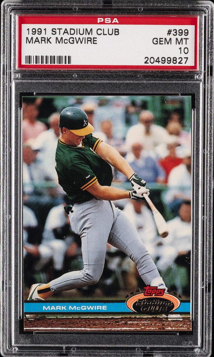 MuricanSports's tweet photo. ⭐️MINT PRISTINE⭐️ 1991 TOPPS STADIUM CLUB # 399 #MARKMCGWIRE @Athletics 

PSA 10 (in PSA Vault)

https://t.co/B1PMPElWuz #eBay via @eBay https://t.co/oFJ6Wwp6OH