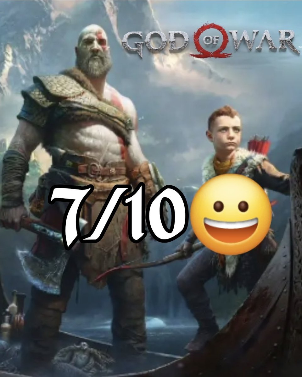 AlienAntMan's tweet photo. Finished God of War (2018) ⚔️

The story, characters and gameplay are all solid, but I still prefer the original God of War trilogy.

The camera feels to close during some fights, &amp; Atreus spent half the game shouting "Watch out!" at me 😅

Overall: 7/10
#GodOfWar #Kratos #Gaming https://t.co/z2bH9NsJ55