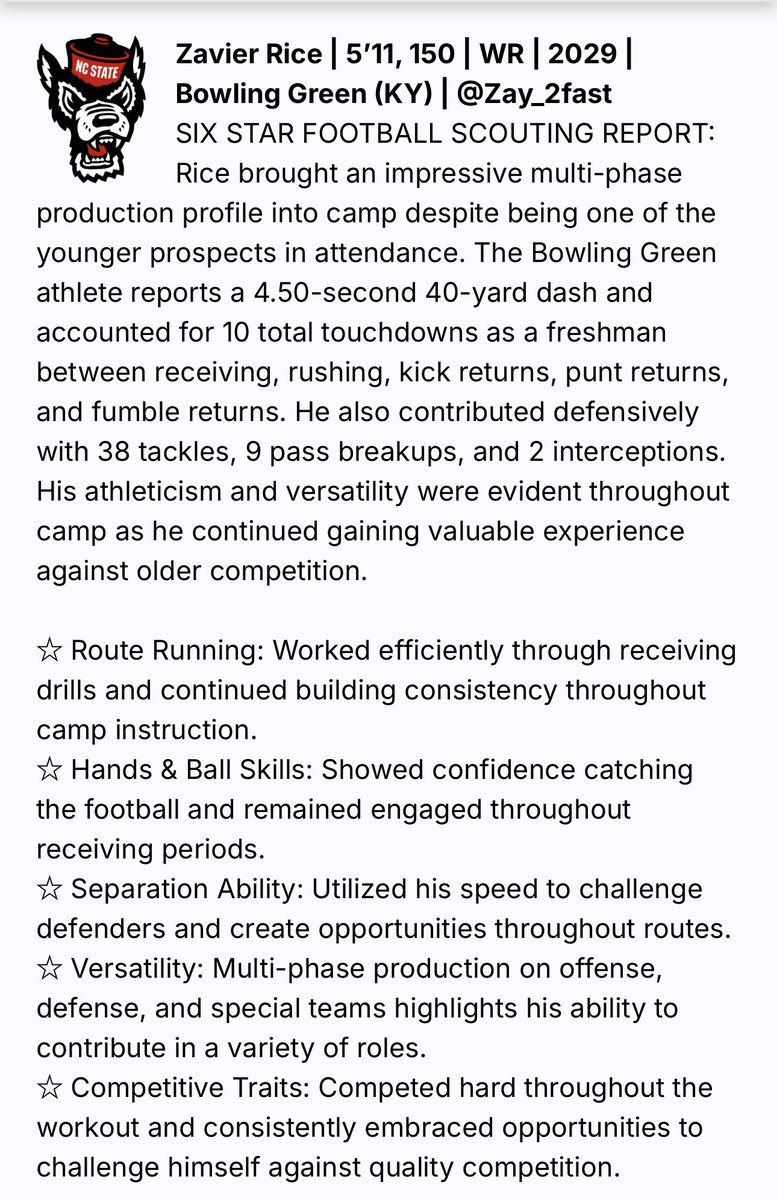 Zay_2fast's tweet photo. Blessed!! Thank you @sixstarfootball 🙏🏼

@drew_toennies @AlPopsFootball @jaxon_rose8 @LippertScouting @clarasales247 @TomLoy247 @PrepRedzoneKY @7MMsportsSOKY https://t.co/i0jgKBVxbc