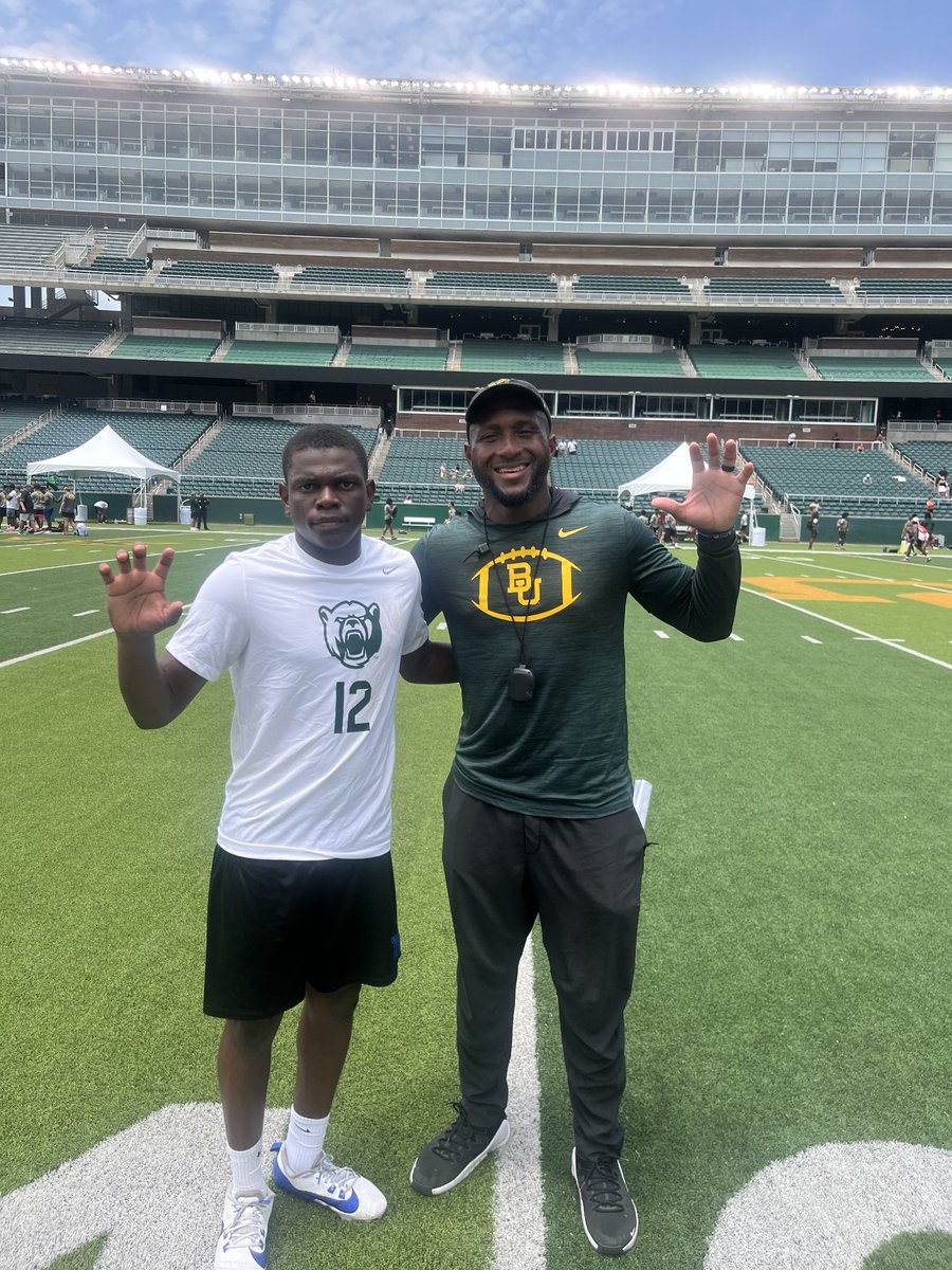 Kalebflem05's tweet photo. Had a great time competing at today's Baylor Football Camp! Learned a lot, competed hard, and enjoyed the experience. Thank you to all the coaches and staff for a great camp!  @SicemRecruiting @Jamar51Chaney @NFHS_FALCONS @KoachMak @Coachaj_jordan @CoachSowe @CoachShavers https://t.co/m2ISFXovk8