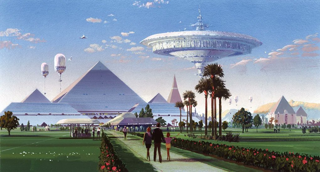 SciFiArchives's tweet photo. 1970s future: 'Spaceship and City' by Ralph McQuarrie https://t.co/t8v7LQOPtN