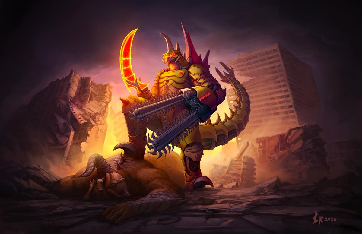 boomshootart's tweet photo. Gigan Doom Slayer returns!

Kaiju crossover art by @ChipyRayArt https://t.co/TePwKy5p1l