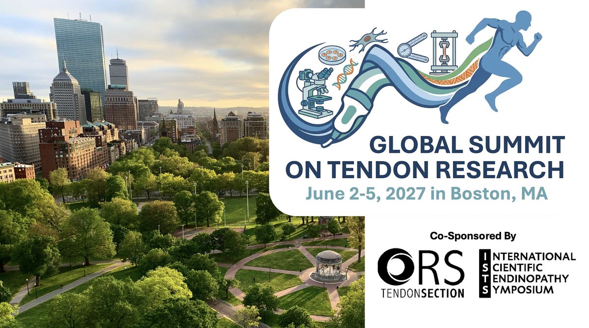 DrPeteMalliaras's tweet photo. Please reshare widely 🙏

Next ISTS: Boston, June 2–5, 2027 😃 (jointly with the ORS Tendon Section)

We need your help with the 2nd &amp; final survey to shape ISTS governance and scientific committees.

Survey: https://t.co/t2NXVC45Rw

#ISTS #Tendinopathy https://t.co/FvzK3Tle8w