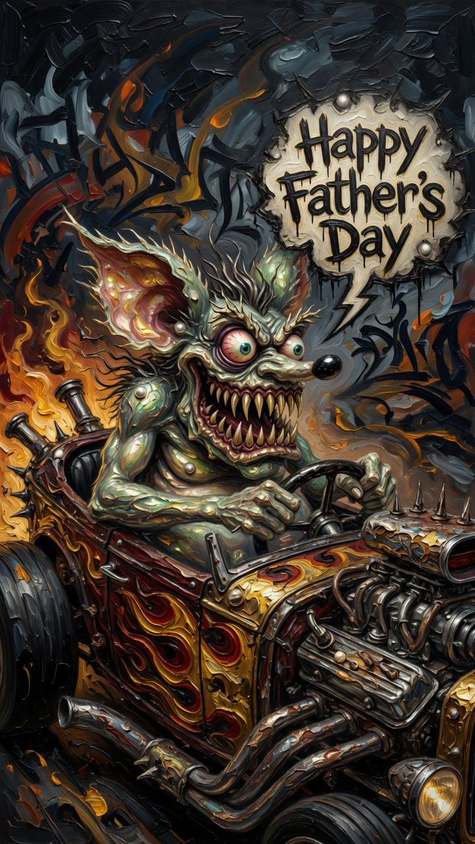 Z6Studios's tweet photo. Rat Fink Father’s Day
Happy Father’s Day from the one and only King of the Hot Rods. May your day be loud, fast, and slightly insane.
#HappyFathersDay #RatFink #BigDaddyRoth https://t.co/QXY94DDqkJ
