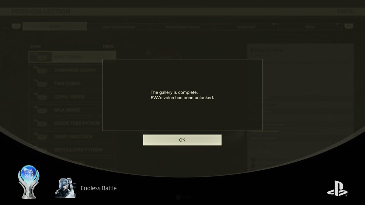 Ghostmerchant1's tweet photo. Platinum trophy number 103 Metal Gear Solid Delta: Snake Eater https://t.co/lib3PHcdcy