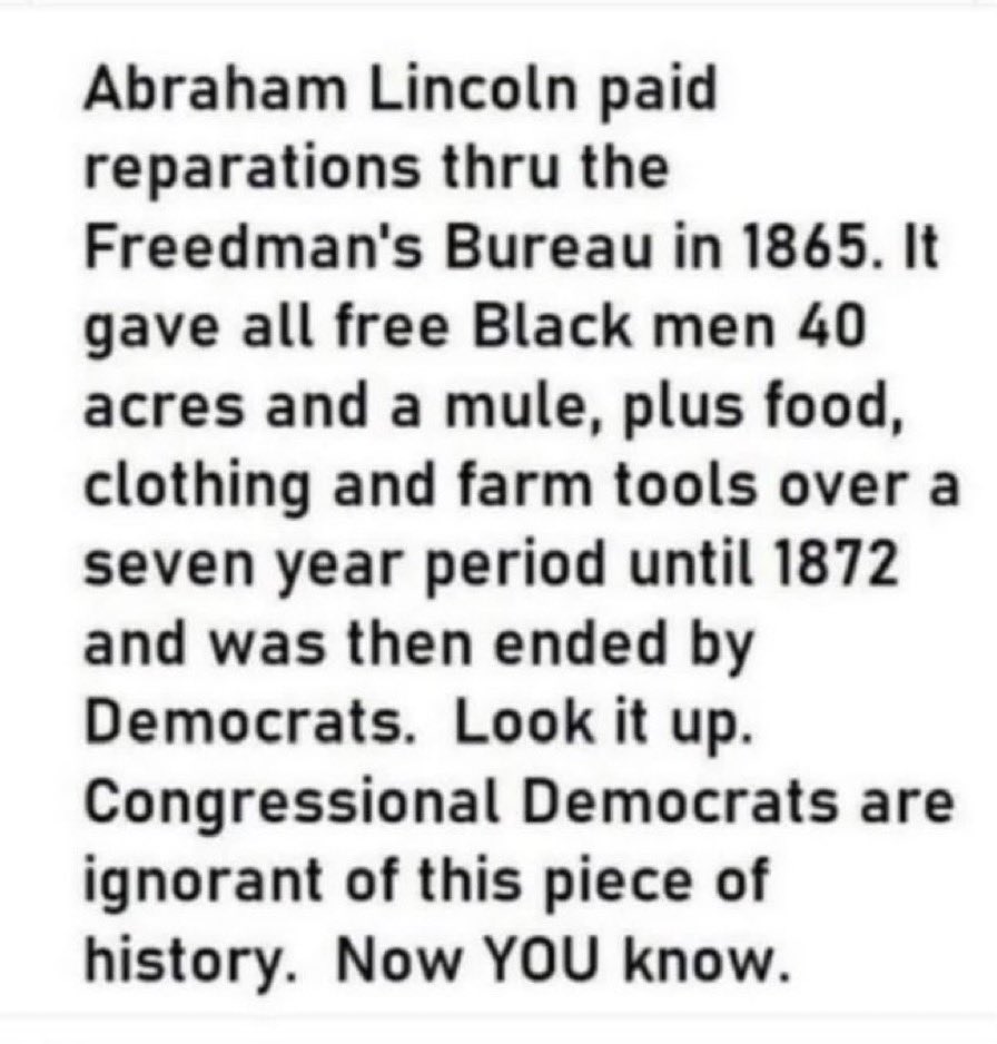 RobEllisonNY's tweet photo. @TrumpsHurricane Reparations have already been paid. Your ancestors collected. https://t.co/GOqDnsRzrw