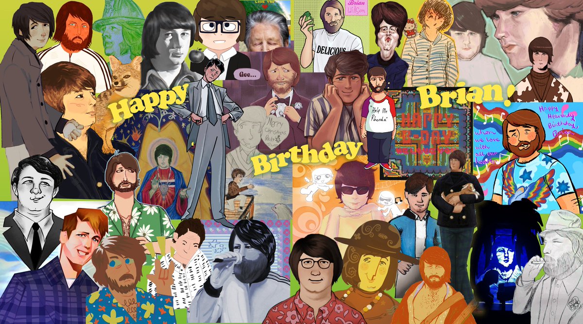 Hoop_JohnB's tweet photo. 🎂🌊 HAPPY HEAVENLY BIRTHDAY BRIAN WILSON: From #beachboystwt to him on his 84th. 🎁 A collab between over 30 artists capturing Brian in their own artstyle from 62-2012. 🏖️ BIG shoutout to everyone who contributed. https://t.co/UZjdIUQF2W