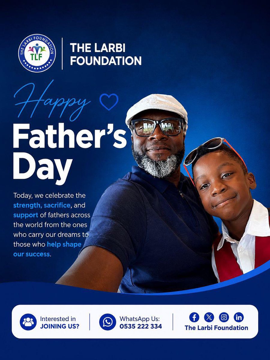 TLFGHA77's tweet photo. Happy Father’s Day from The Larbi Foundation 🧡

To all fathers, father figures &amp; potential fathers: Your sacrifice shapes generations. We celebrate you today &amp; always.

God bless you &amp; strengthen your hands.  
#TheLarbiFoundation #HappyFathersDay https://t.co/99V22ug8Hf