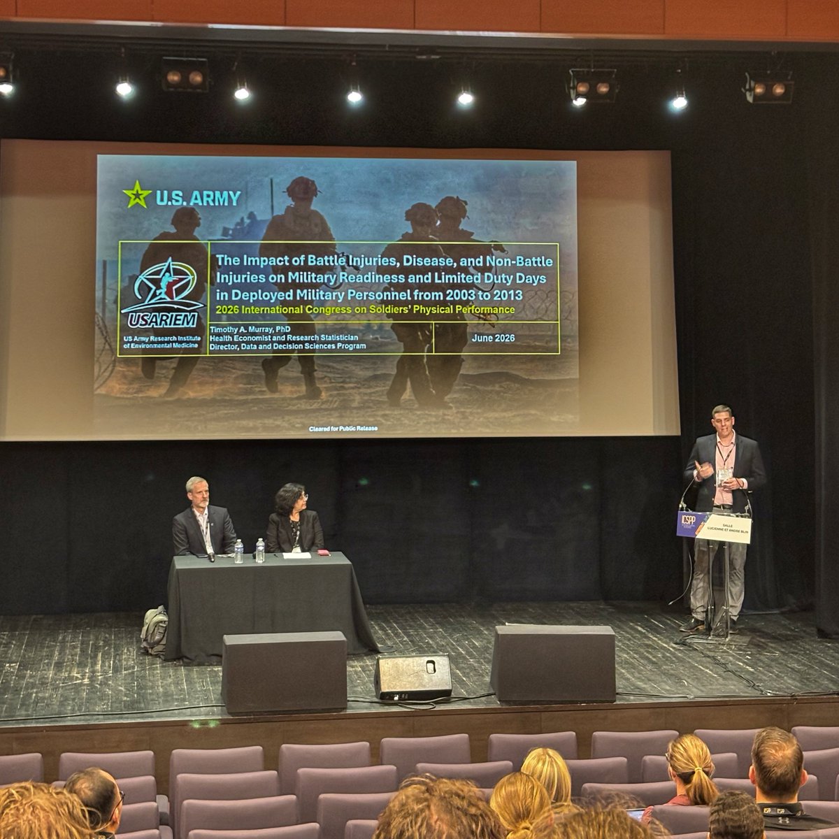 TimMurray54's tweet photo. Had an incredible week at the 7th International Congress on Soldiers' Physical Performance (ICSPP) in Paris 🇫🇷

It was a privilege to connect with international Warfighter health and performance experts and give two presentations https://t.co/3KqXTX51ZX