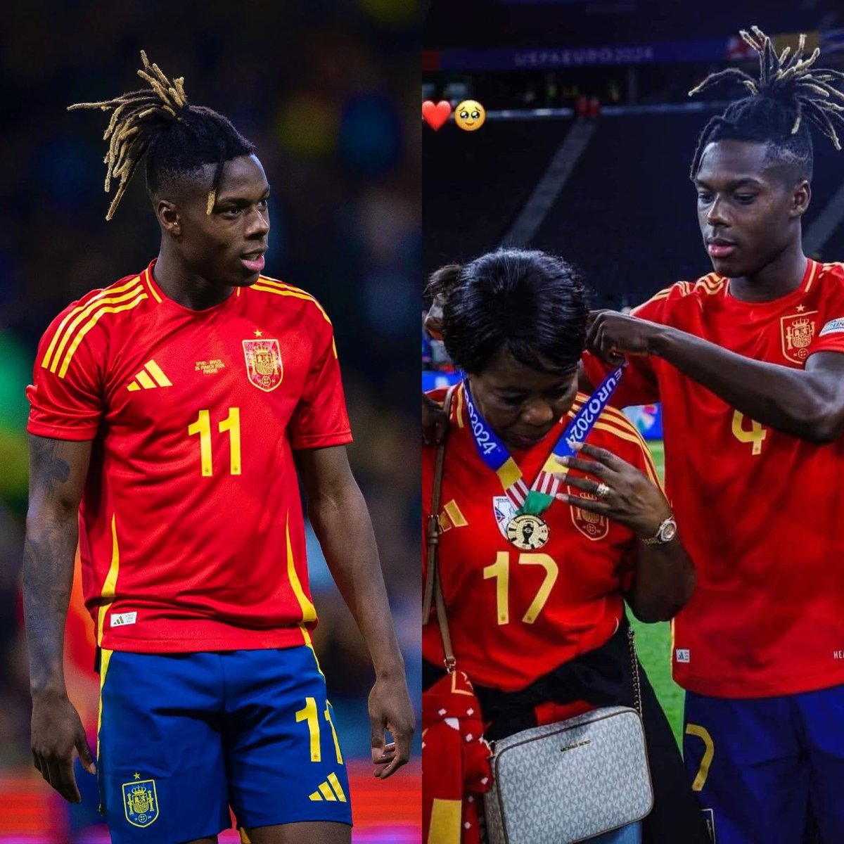 MotivacionesF's tweet photo. “YO CORRO RÁPIDO, PERO NO TAN RÁPIDO COMO MI MADRE” 😳💔

Nico Williams es uno de los futbolistas más veloces del planeta. Pero ni él se compara con María, su madre.

Junto a su esposo Félix, salió de Ghana y cruzó Nigeria, Níger, Libia, Argelia y Marruecos. Atravesó el desierto del Sáhara a pie, sin comida, sin agua y sin documentos. Y lo hizo embarazada de Iñaki.

🗣️ “No quiero aconsejar a nadie que tome este camino. Es horrible. Sin comida, sin agua, sin nada”.

En el camino vio morir personas. Una mujer enferma le pidió que cuidara de sus hijos cuando ella ya no estuviera.

Cuando llegaron a Melilla estuvieron a punto de ser deportados. Un abogado de Cáritas evitó que los expulsaran. Después fueron acogidos como refugiados y enviados a Bilbao.

Nico creció escuchando esa historia y jamás olvidó el sacrificio de sus padres:

❤️ “Mi madre ha sufrido mucho, andar por el desierto descalza… Es una luchadora, como mi padre. Mi felicidad es que vivan bien”.

Detrás de cada sprint de Nico Williams hay una historia de supervivencia que parece imposible de creer.