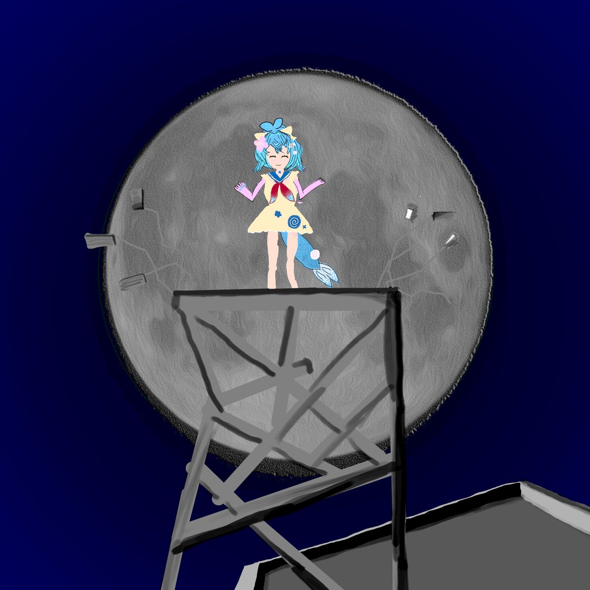 twiitar's tweet photo. moon by Iroha(sasaki) inspired me for Day 20 of #LazuMonth! https://t.co/Quz82ItmSJ