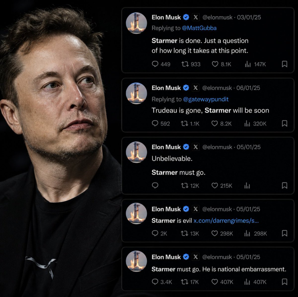 cb_doge's tweet photo. British Prime Minister Keir Starmer is expected to resign on Monday.

Elon Musk called it months ago. https://t.co/au7dWj9iRO