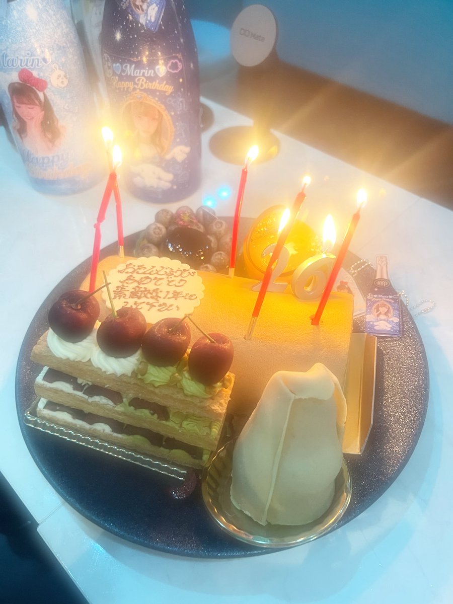 fip_marin's tweet photo. 遅くなりしたが、6月18日お誕生日を祝って頂きありがとうございましたᐡ⸝⸝>  ̫ <⸝⸝ᐡ

カウンドダウンでお祝いしてもらえたり、
ケーキやプレゼントを頂けて幸せいっぱいすぎる1日でした😭💖

写真撮り忘れたのもあるけど、
オリシャン計10本もありがとうございます🥹❣️❣️❣️ https://t.co/zUNVU6vwSM