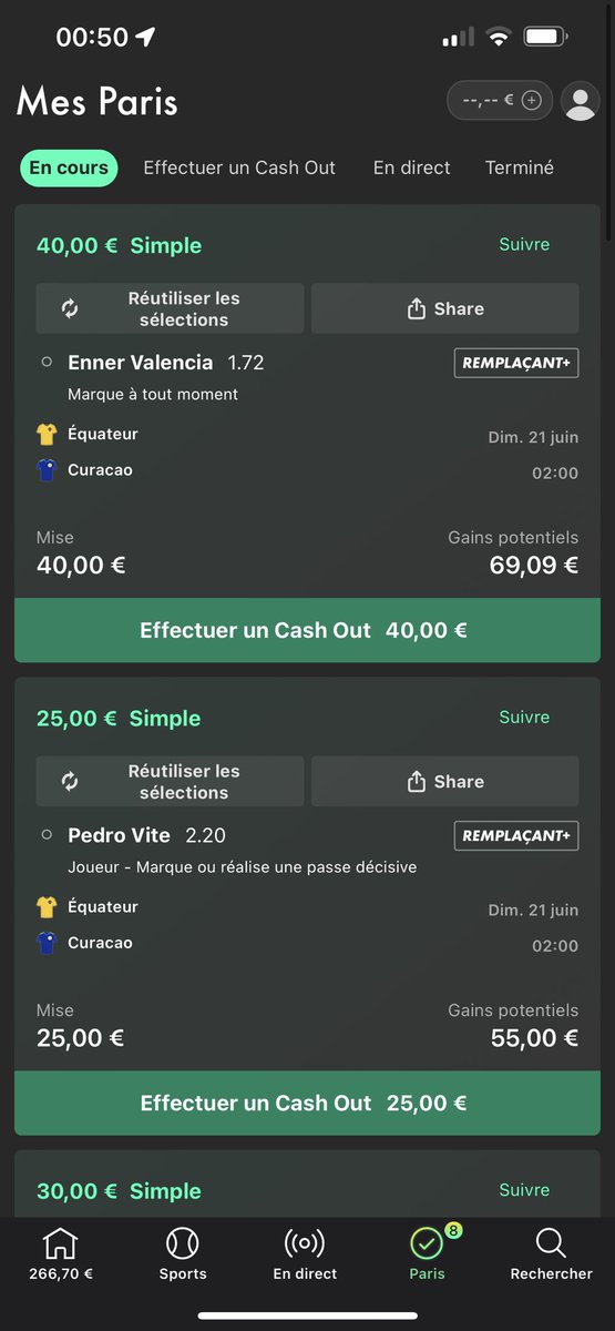 ydzpronos's tweet photo. 🇪🇨 Équateur - Curaçao 🇨🇼

🇪🇨Valencia et Équateur -2 @3 (0,5%)
🇪🇨Valencia 1,72 (0,8%)
🇪🇨Vite décisif @2,2 (0,5%)
🇪🇨Estupinian passeur @5 (0,3%)
🇪🇨Caicedo décisif @3,05 (0,4%)
🇪🇨Hincapié décisif @4,3 (0,3%)

🇪🇨🇨🇼 But du sub @2,35 (0,5%)

Je vois l’équateur s’imposer facilement face au curaçao et marquer a minima 3/4 buts.
Ils avaient vraiment tenté de jouer au foot lors de leur match contre l’Allemagne, ils se projettent et ont laissés des espaces.
Victoire OBLIGATOIRE des équatoriens avant d’affronter l’Allemagne pour espérer se qualifier.

#TeamParieur