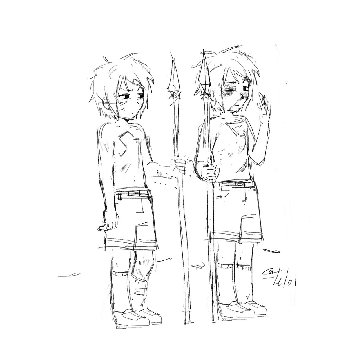 _lelol's tweet photo. ok this was originally going to be wholesome i swear i will draw them happy #lotf https://t.co/QU4G4XUm9p