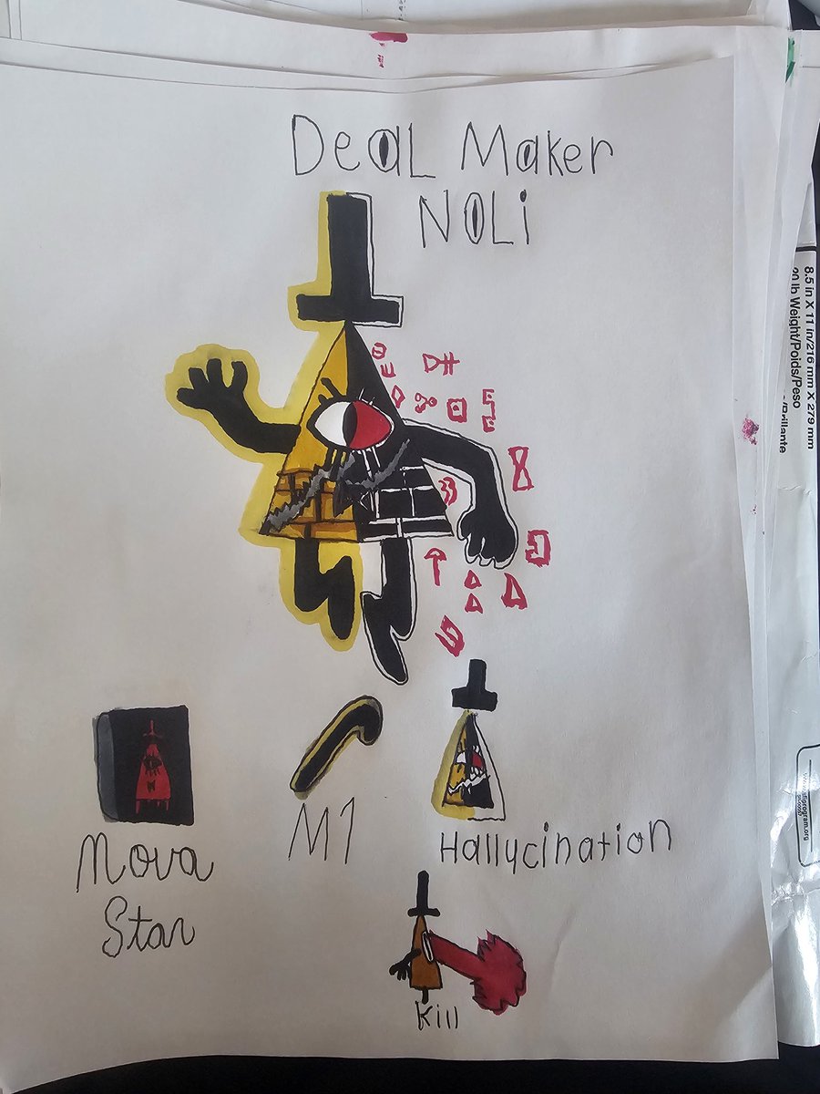 DynamoTheShark's tweet photo. Just a rough Drawing of a skin idea I have for Noli called Deal Maker. Based of Bill Cipher. I'll make a better drawing but here is the first #forsakenart #Forsaken https://t.co/6EieP0B7Bi