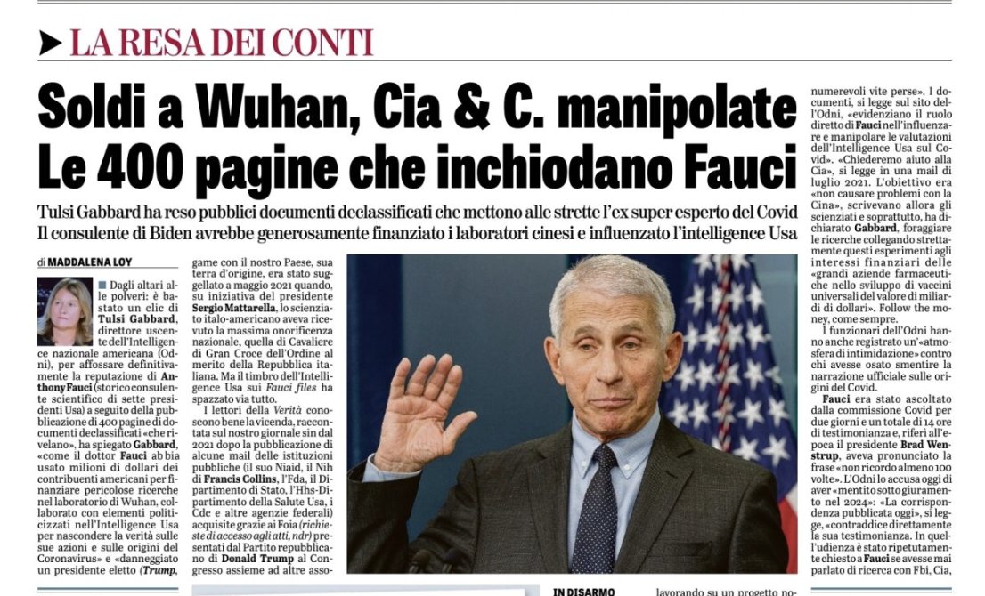 AlbertoContri's tweet photo. Oggi i tg @RaiUno etc hanno complemente ignorato la news bomba del giorno sulle gravissime menzogne di Fauci su Wuhan e sull'origine del Covdi19 sbugiardate dal capo dei servizi segreti americani Tulsi Gabbard...ma hanno riportato l'ennesimo discorso del Presidente Mattarella sui rifugiati. Il quale non ha parlato dei palestinesi rifugiati in tende stracciate ora sotto un sole rovente , ieri in mezzo al fango gelido, senza acqua, servizi, cibo, medicine. Per la verità mi aspettavo che annunciasse di aver tolto a Fauci l'onoreficenza di Cavaliere di gran Croce al Merito della Repubblica Italiana. Ordine di cui faccio parte anche io come Grand'Ufficiale nominato da Ciampi. E per questo sono profondamente disgustato e indignato. @Quirinale