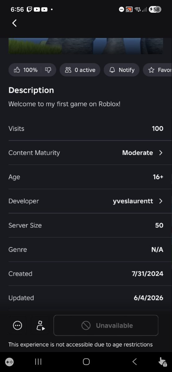 EA7KK81's tweet photo. Roblox is stupid my friend game has put like 16+ dont have violence https://t.co/r9b5vOHJtN