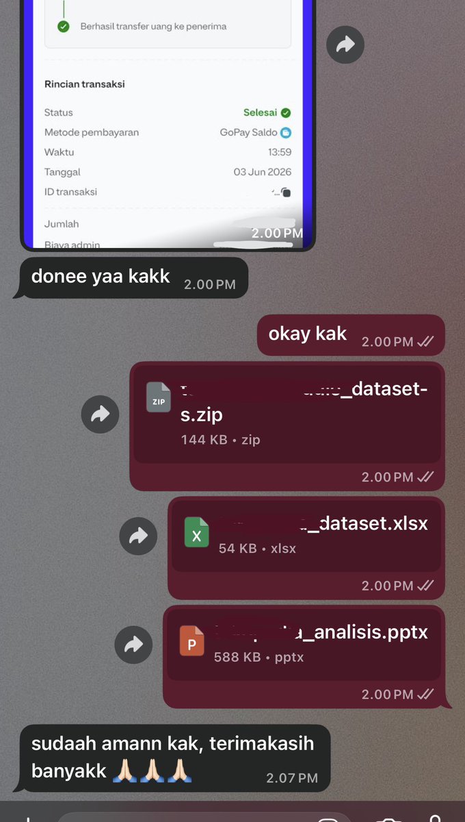 whossbevv's tweet photo. joki analisis data + ppt

bisa nego sesuai budget 

#parafrase #jokiparafrase #jokitugas #jokimakalah #jokijurnal #zonauang #jokitugaskuliah #jasatulis #jasaketik #jokispss #jokippt #jokianalisis #analisisdata https://t.co/19WRKaaww1