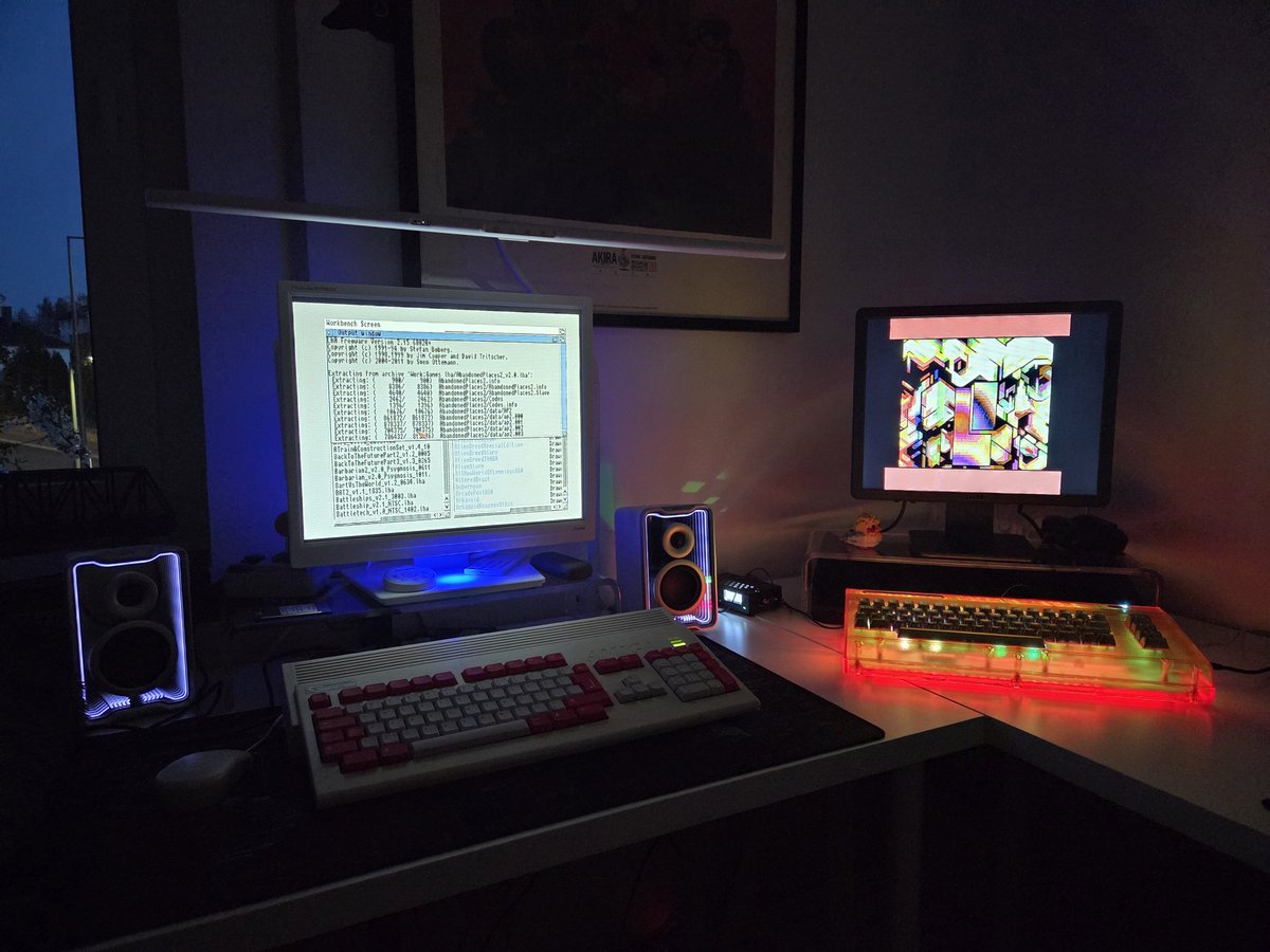 RetroCarel's tweet photo. It's still hot outside, feels like summer.
Doing some work on the #Amiga and playing demos on the #c64.
I love those nights. https://t.co/VAv0KrCqzU