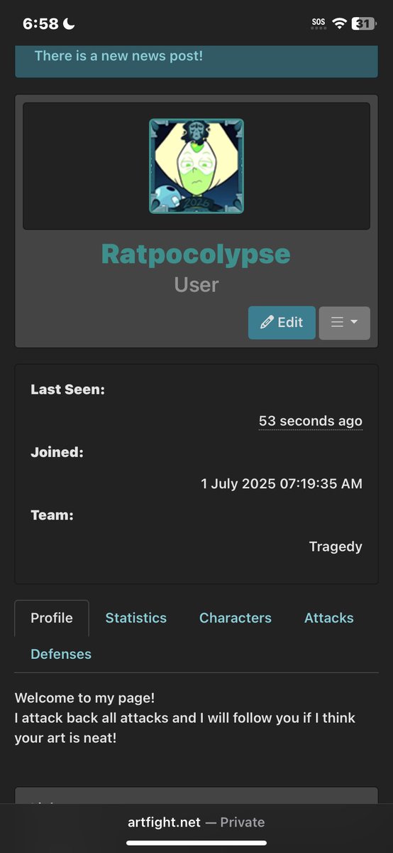 Ratpocolypse's tweet photo. That time of the year again! #Artfight! Team Tragedy for the win 
I attack back all attacks no matter the art level 
You guys should totally follow me… 👀 I follow back 👀👀 https://t.co/ledN3aTC8V