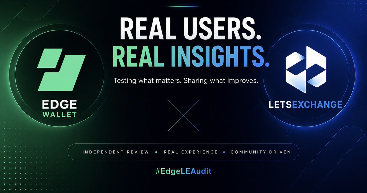 Naomi_brii's tweet photo. I don’t judge exchanges and wallets with homepage, I judge them by transacting on them.

Over the last few days, I tested both @EdgeWallet and @letsexchange_io by doing what most users actually do: creating wallets, exploring features, checking fiat options, and moving assets across different networks. 

Some things worked extremely well. There were Others areas where both teams can make the experience even better.

Here’s my honest review. 🧵👇

#EdgeLEAudit