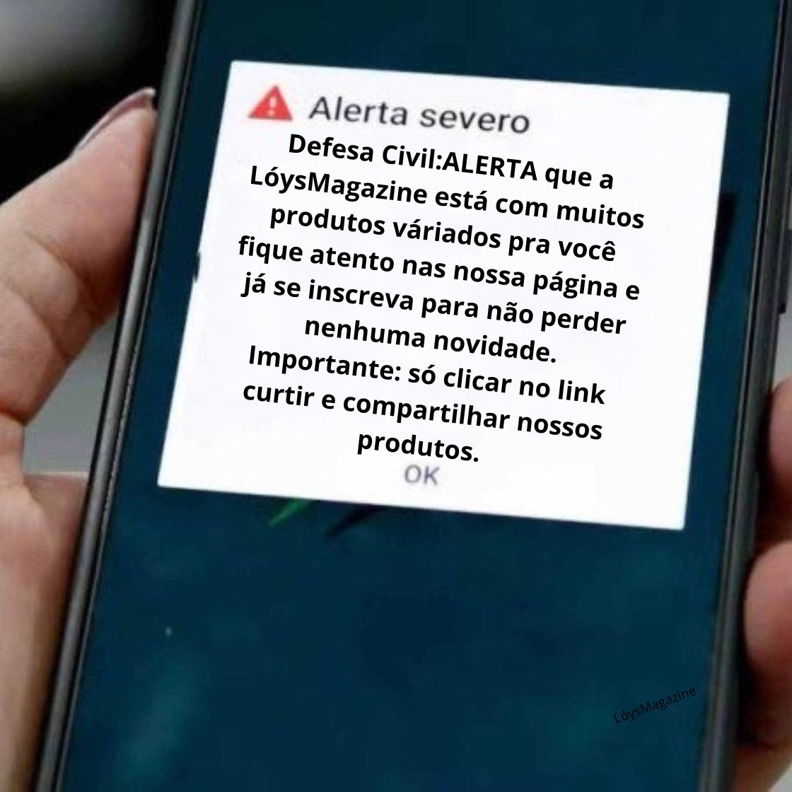 LOYKINHO's tweet photo. ⚠️Alerta extremo
Defesa Civil:ALERTA que a LóysMagazine está com muitos produtos váriados pra você fique atento nas nossa página e já se inscreva para não perder nenhuma novidade.
.

https://t.co/ZXV5CYQZ7G
☝️☝️☝️
.
.
.
.
#alerta #cuidado #saude #dicas #atenção #Brazil #atenção https://t.co/kWfwfY1mZW