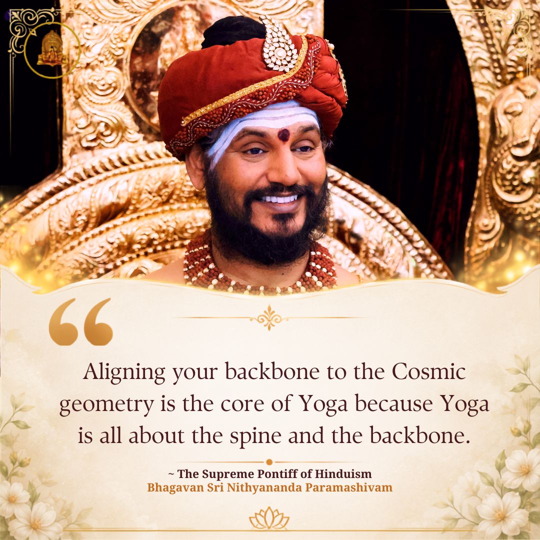 SriNithyananda's tweet photo. The first step towards authentic Yoga is the conscious reduction in the number of words you create within your own mind. Internal silence is the foundation upon which the physical and energy work of Yoga is built; without it, you are just doing physical acrobatics.
#Paramashiva #Nithyananda #InternationalYogaDay #NithyanandaYoga #YogaDay2026