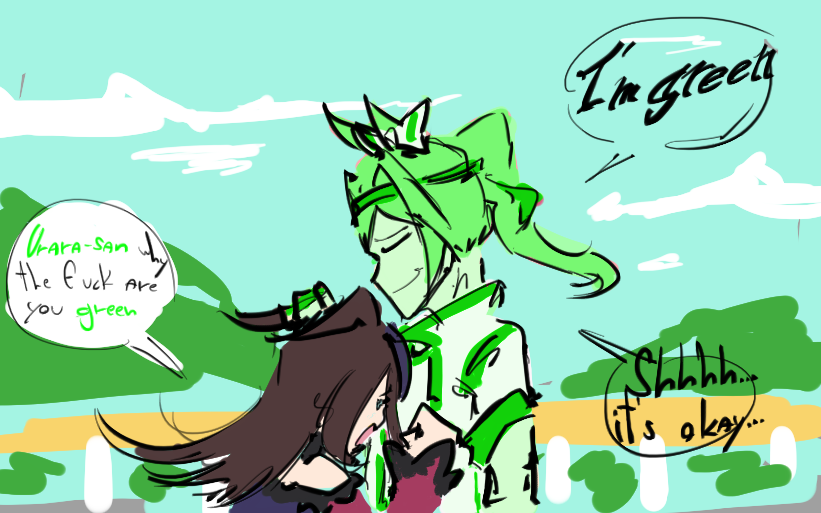 H0mo5exualD0wn_'s tweet photo. jaja pendejosko se olvida el tag ermm ermm inspirao en @/Seventials q hizo la misma wea pero con ayabe y top road ok
#umamusume https://t.co/AwpArHRHHT