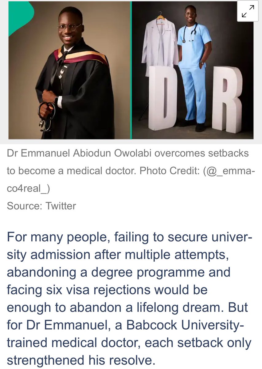 _emmaco4real_'s tweet photo. I recently had the privilege of being interviewed by https://t.co/AK30laiYC5, where I shared my journey through medicine, resilience, leadership, research, and the lessons I’ve learned along the way.

If you’re a student or young professional, I believe you’ll find one or two lessons that could encourage or challenge you.

Read here: https://t.co/b1kr74jxSM