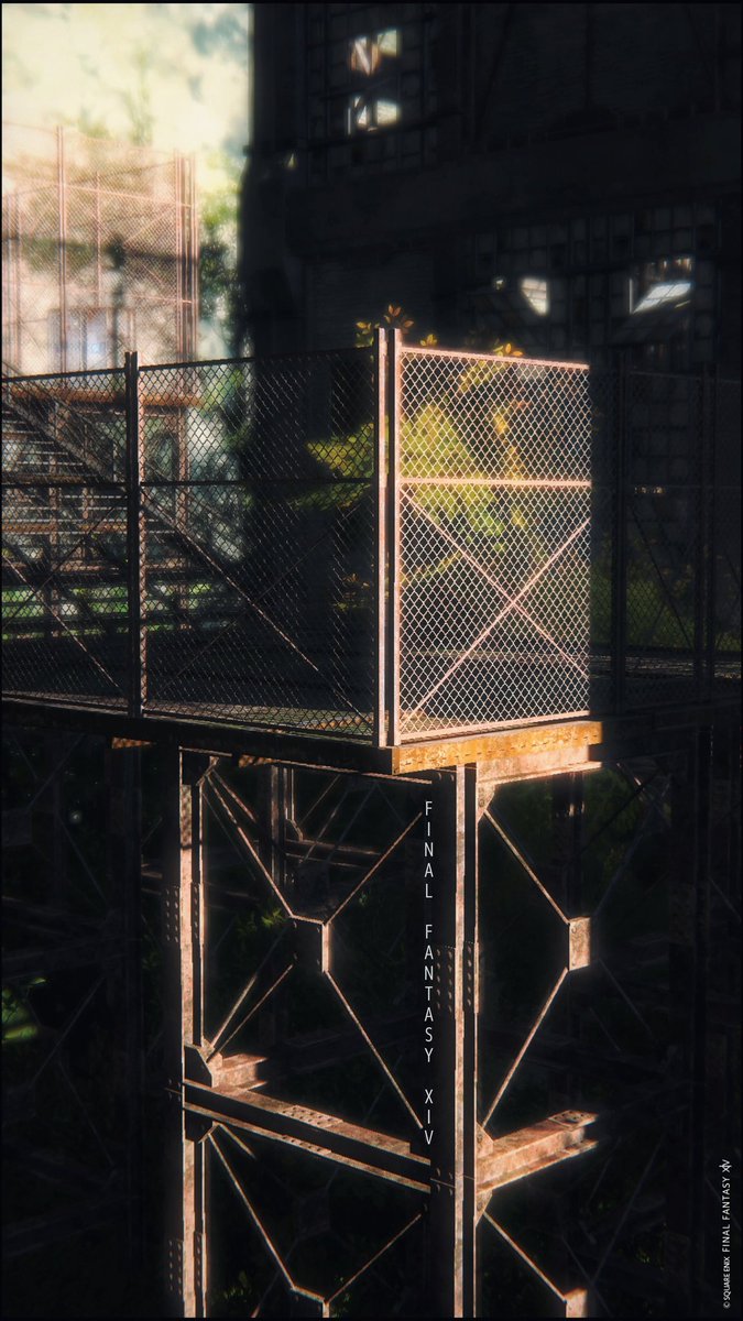 NtatuA's tweet photo. FF14。複製サレタ工場廃墟。縦撮り。自分の好きに全振りした習作📷️ https://t.co/77TtBaeNmE