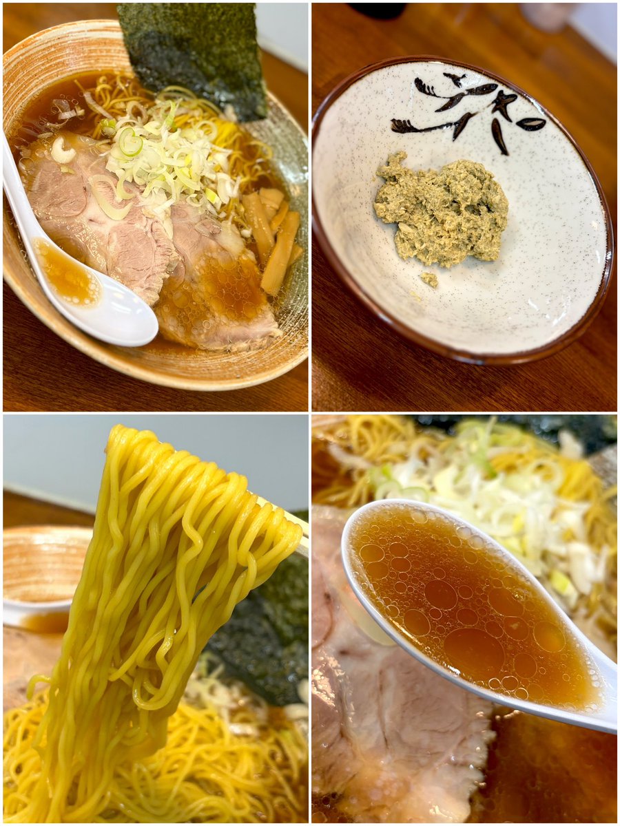 Hinoppy87's tweet photo. 覆麺神田@高坂

🍜丹波黒鳥と浅利出汁ラーメン 正油+浅利ペースト

ラーメン山川の店主が覆面智で再修行し5/30にRENEWAL OPENした期待の新店🎊
フワっと来る浅利に黒鳥が良い下支えをしている優しめな浅利正油スープに､黄色いモチシコ中細麺が鬼ウマな一杯っ❗お肉も旨っ♡浅利ペーストはお薦めデス😍 https://t.co/bT0Kb1pnvp