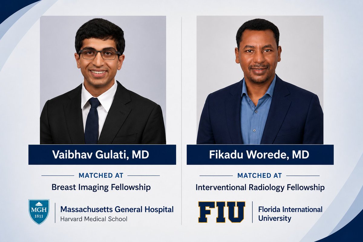MCMC_RadRes's tweet photo. Congratulations to our R3 residents, @vaibhavgulati27  and @FikaduWorede  on their fantastic fellowship matches!
We are incredibly proud of their achievements and look forward to having them with us for one more year before they embark on the next chapter of their journeys! https://t.co/Gs5yClw1C6