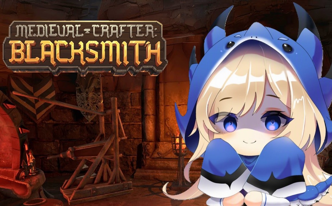 VCandyVirus's tweet photo. Esti is LIVE NOW playing #MedevalCrafterBlacksmith... NOOO, not a game where she gets to make stabby things 😱 https://t.co/46iSmlGIfq