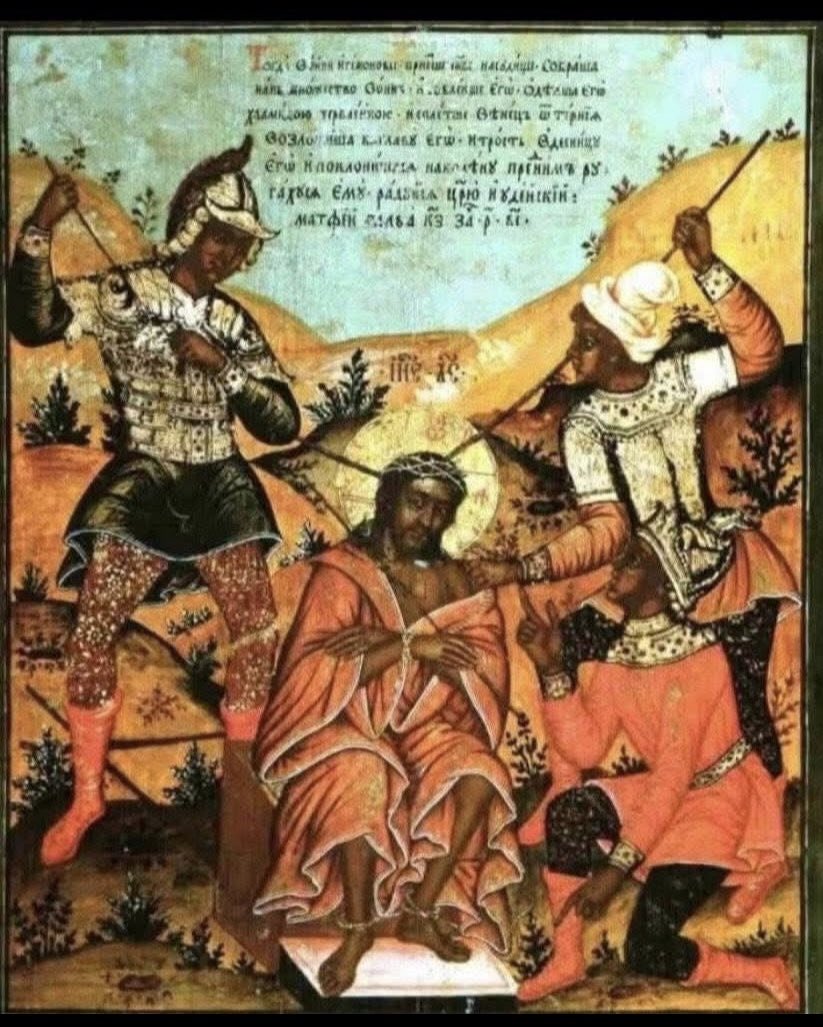 RAISRAEL2's tweet photo. First picture biblical depiction of Christ with two black Roman soldiers.. history repeats itself Black people joining the enemies army against their own people https://t.co/LWCl5bRbas
