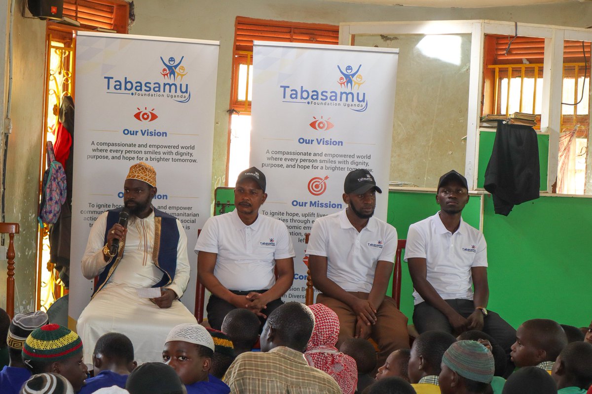 tabasamufdn's tweet photo. The director of Tabasamu Foundation Uganda Hon Ismail Lubega Uthuman Kaka and his team received by Dr. Mutazindwa Kasim Idriisa the school director, paid a courtesy visit to Ibin Salaam Islamic Nursery and Primary School in Masaka Kako on Saturday 20th 2026. https://t.co/Gnljgwb04K
