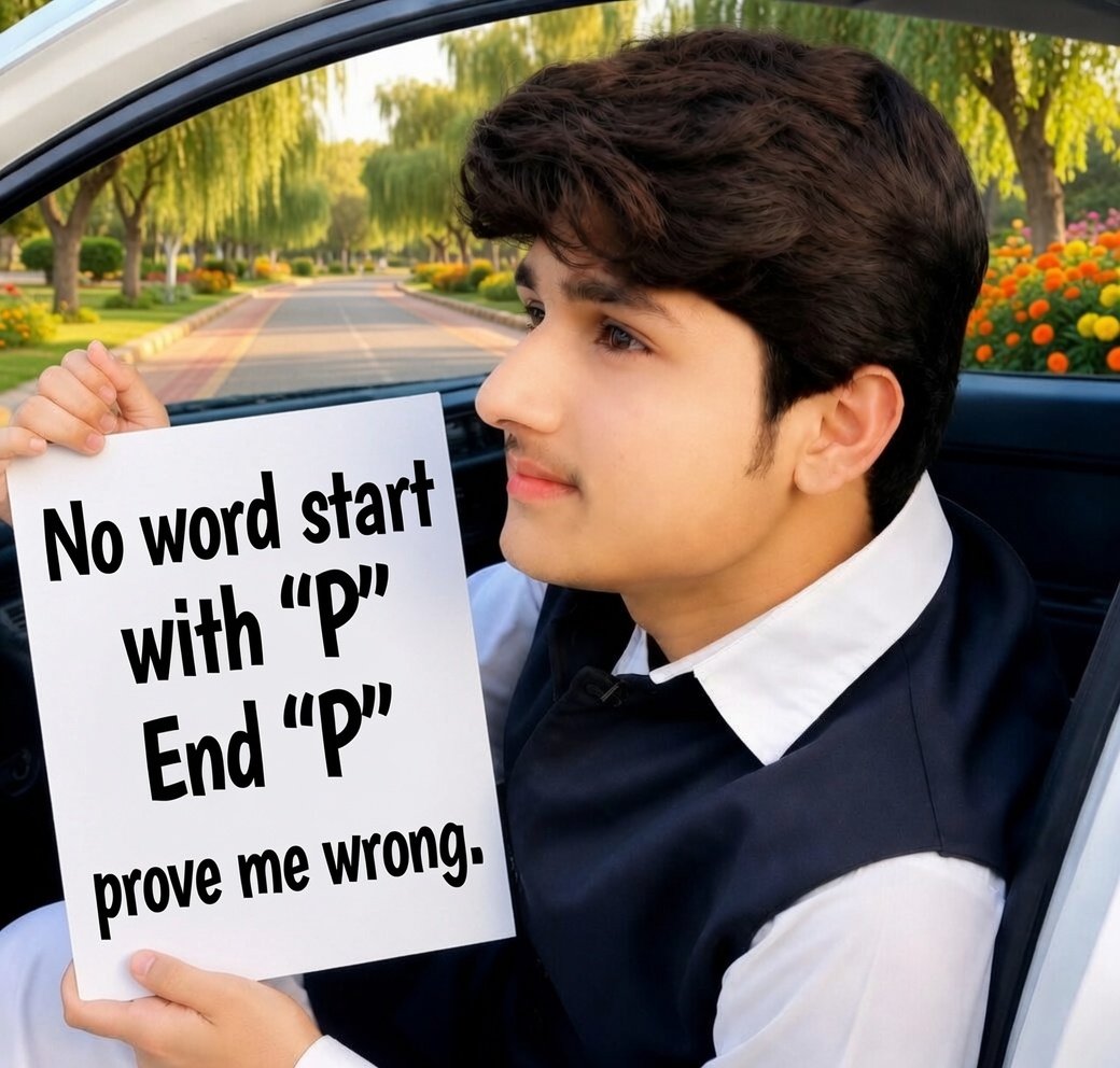 Zain_Iqbal_7979's tweet photo. No words start with " P"and ends with "P"

Prove me wrong.? https://t.co/1PO3no5iyl