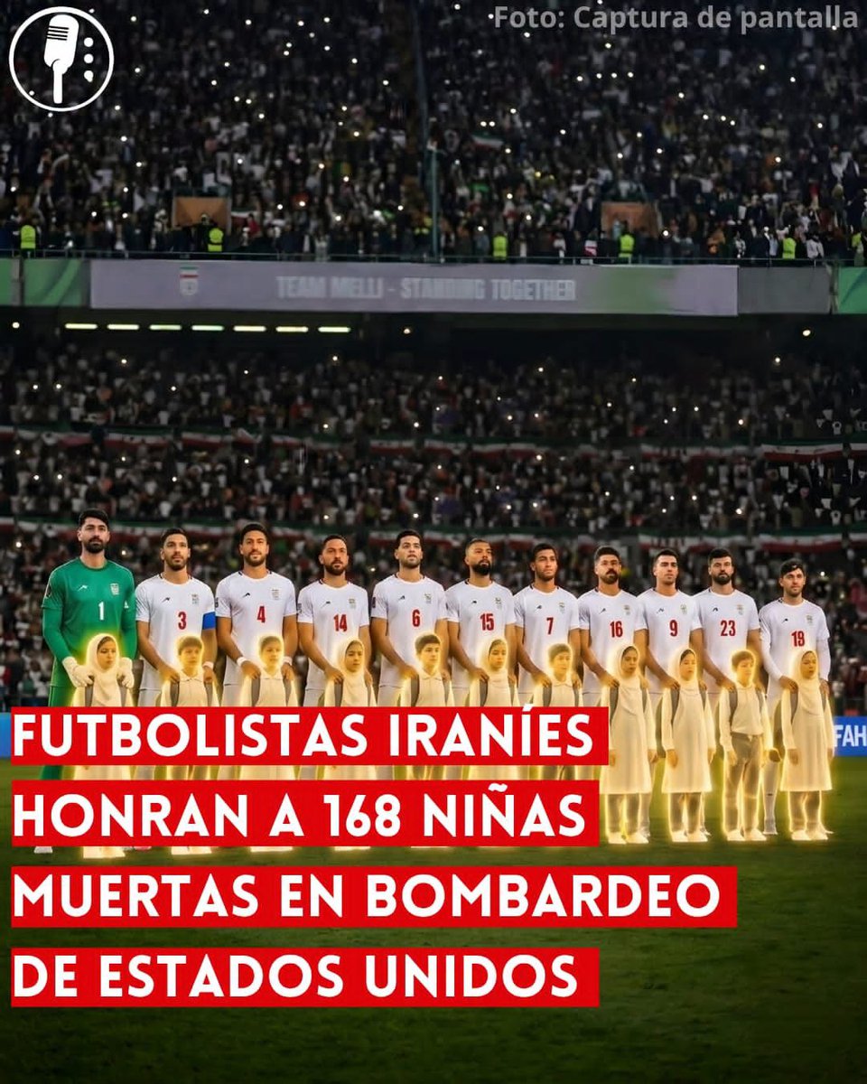 ReporterosMX_'s tweet photo. 👀📲 #LoMásVistoDeLaSemana

⭕ OJO | FUTBOLISTAS IRANÍES HONRA A 168 NIÑAS MUERTAS EN BOMBARDEO DE ESTADOS UNIDOS 

La selección de Irán pausó sus entrenamientos mundialistas para publicar un homenaje a las 168 niñas muertas en Minab durante el ataque de EUA. La Casa Blanca no ha pedido disculpas. https://t.co/2RGV7Ib6GY