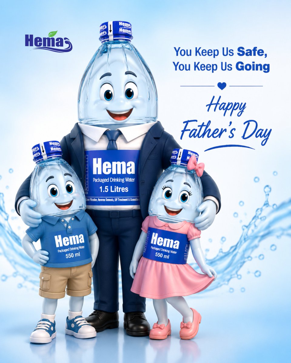 HemaBeverageltd's tweet photo. 💙 𝐇𝐚𝐩𝐩𝐲 𝐅𝐚𝐭𝐡𝐞𝐫'𝐬 𝐃𝐚𝐲 💙

To every father, guardian, and father figure, thank you for your love, strength, guidance, and sacrifice.

𝒀𝒐𝒖 𝒌𝒆𝒆𝒑 𝒖𝒔 𝒔𝒂𝒇𝒆, 𝒚𝒐𝒖 𝒌𝒆𝒆𝒑 𝒖𝒔 𝒈𝒐𝒊𝒏𝒈, 𝒂𝒏𝒅 𝒚𝒐𝒖 𝒉𝒆𝒍𝒑 𝒖𝒔 𝒈𝒓𝒐𝒘 𝒊𝒏𝒕𝒐 𝒘𝒉𝒐 𝒘𝒆 𝒂𝒓𝒆 𝒎𝒆𝒂𝒏𝒕 𝒕𝒐 𝒃𝒆.

Today, we celebrate you. ❤️

#HappyFathersDay #ThankYouDad #HemaWater #FamilyFirst